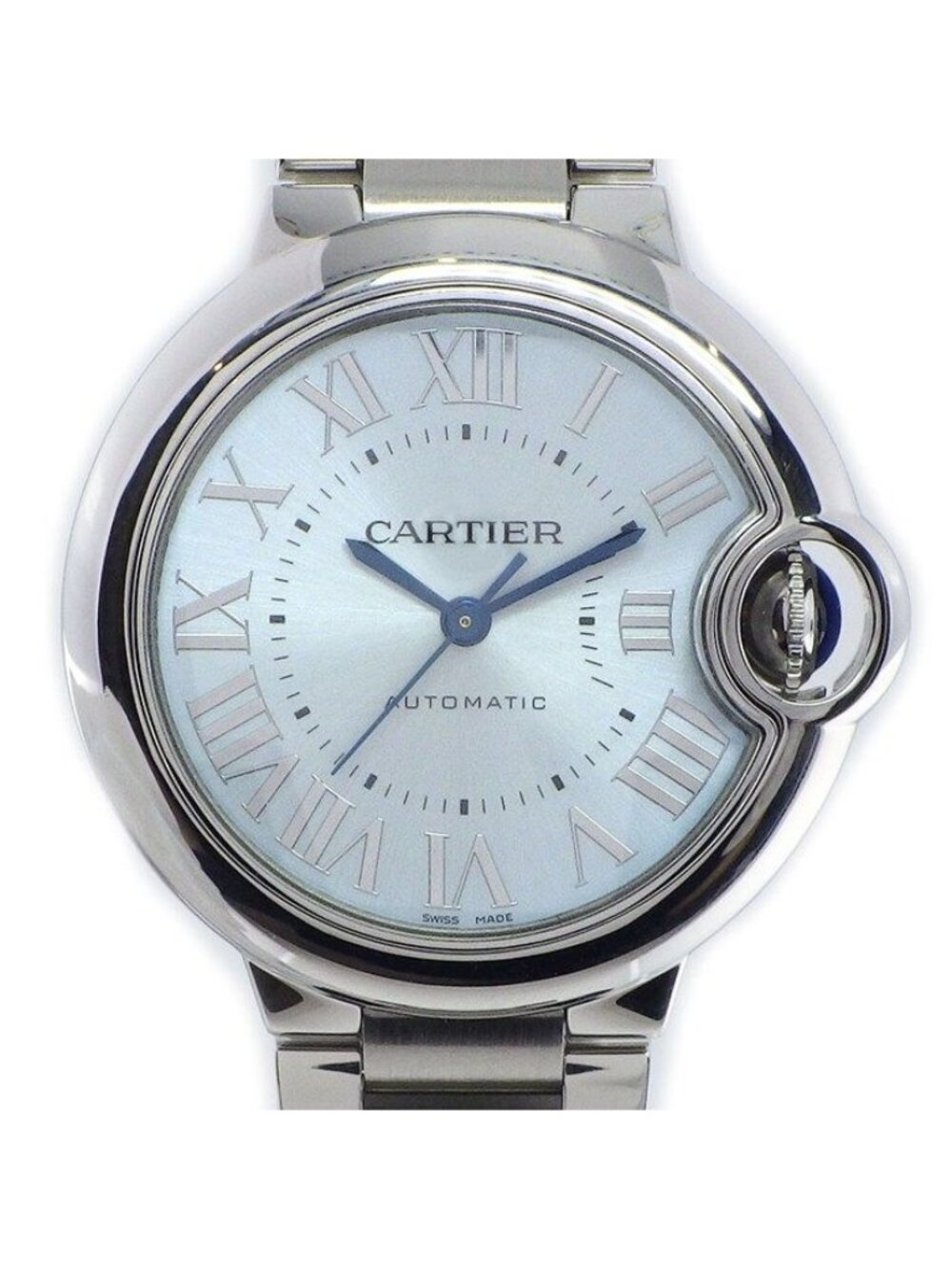 Cartier Watch Ballon Bleu Ice Blue Dial Roman Index SS Automatic